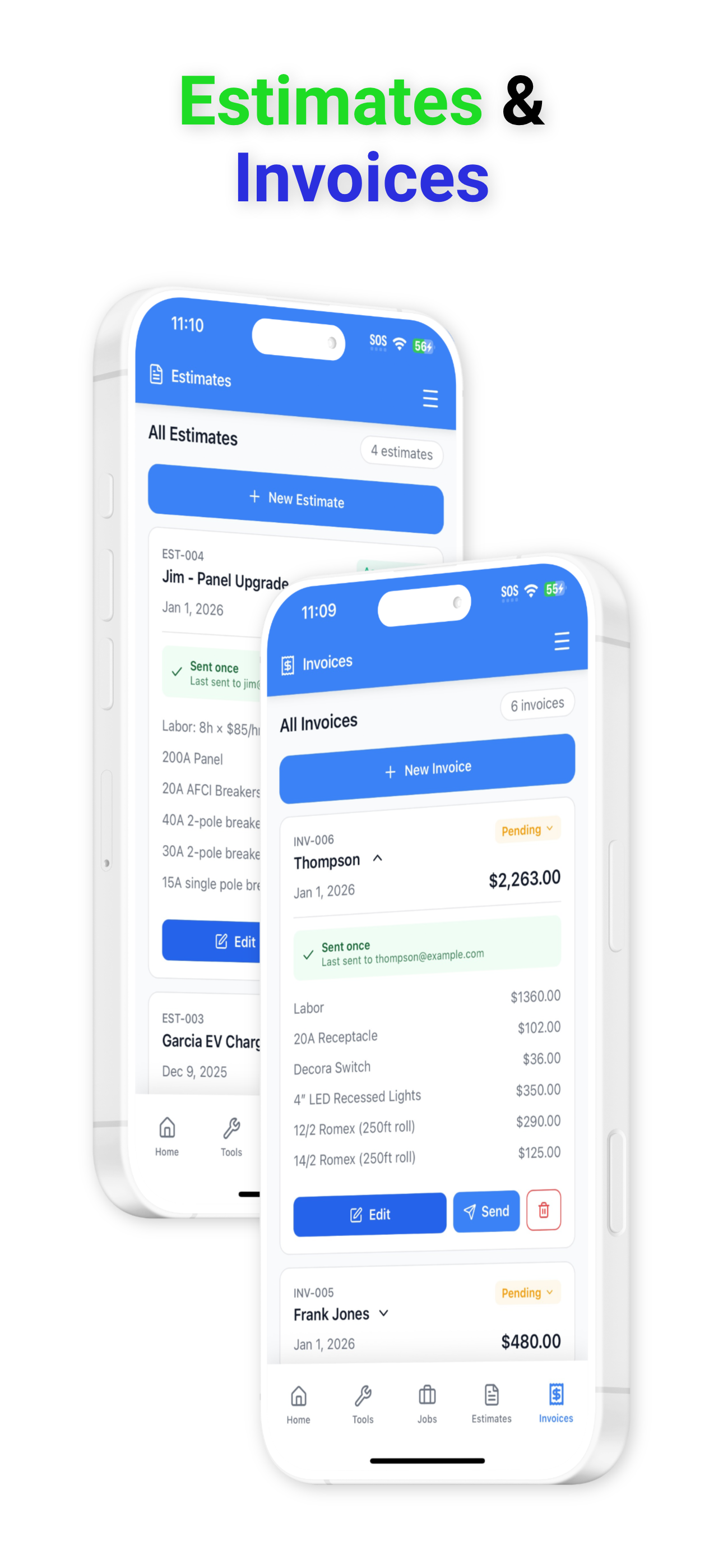 Estimates & Invoices Screenshot