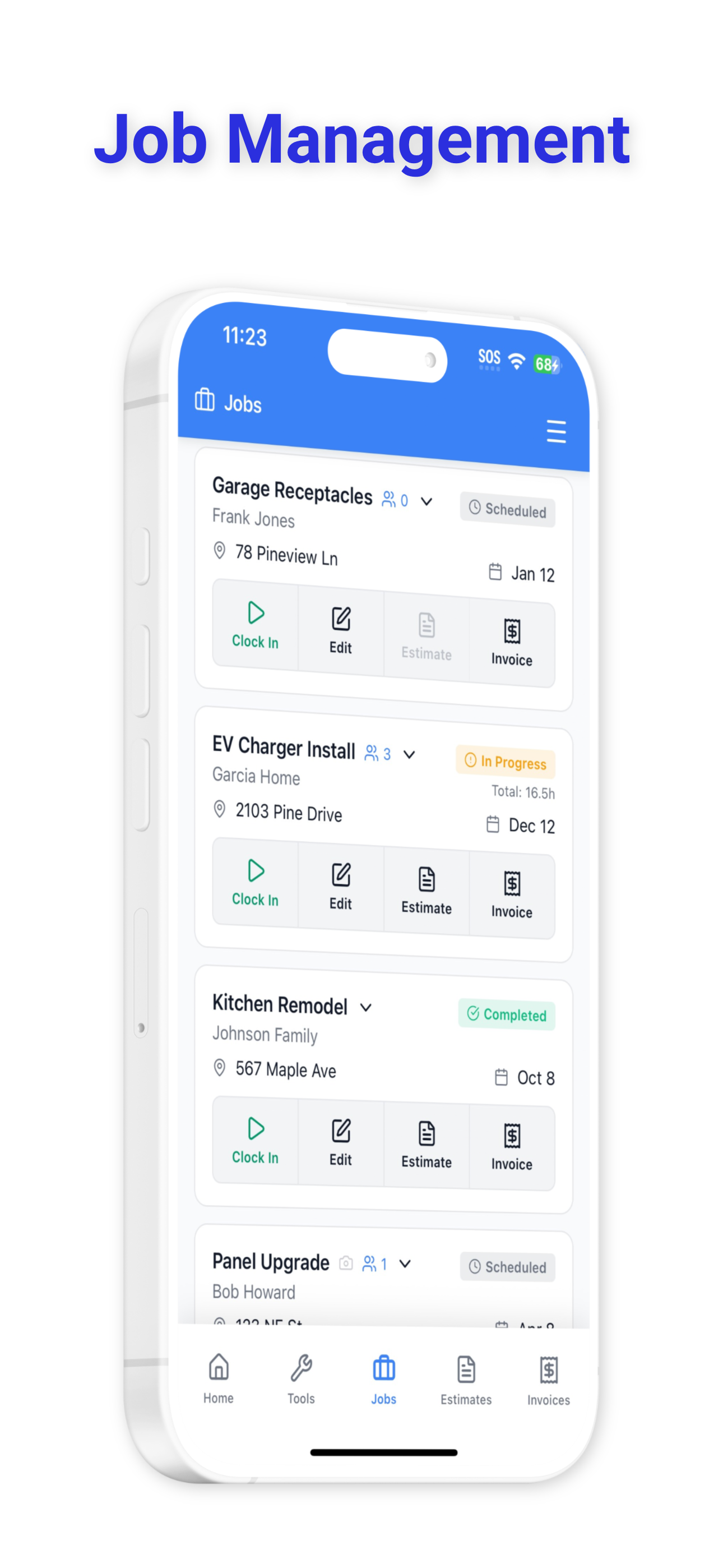 Job Management Screenshot