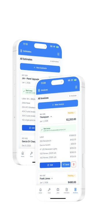 Estimates & Invoices Screen