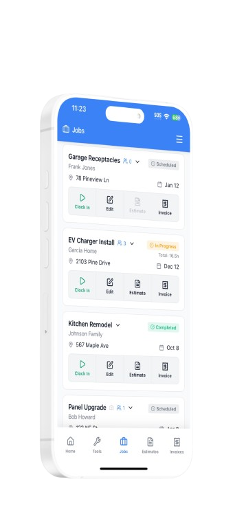 Jobs Management Screen