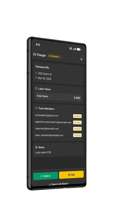 Team Collaboration screen