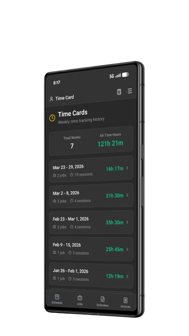 Time Tracking screen